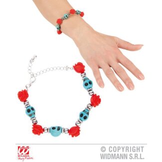 Armband mit Rosen & Totenkopf