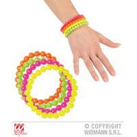 Armbänder Perlen neon 4 Stück