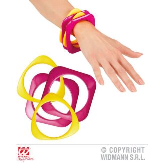 Armbänder pink/gelb 4 Stück