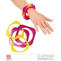 Armbänder pink/gelb 4 Stück
