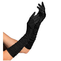 Handschuhe gerafft schwarz 44cm