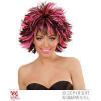 Perücke schwarz/pink