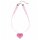 Kette Edelweiß kariert mit Herz rosa/weiß