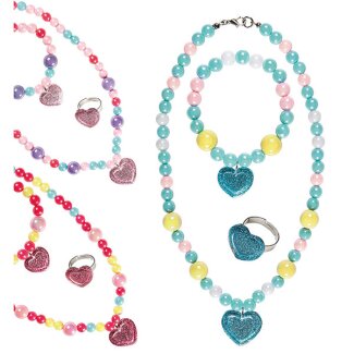 Schmuck-Set Kette Ring Armreif 3fach sortiert