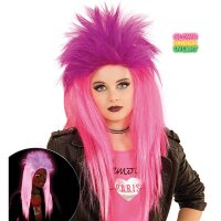 Perücke Punker neonpink