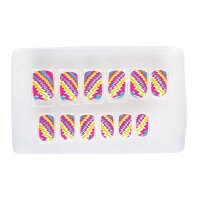 Fingernägel neon Blitze selbstklebend 12 Stück