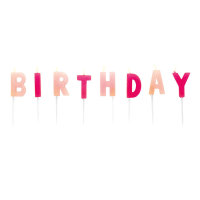 Buchstaben-Kerzen Happy Birthday 7cm rosa