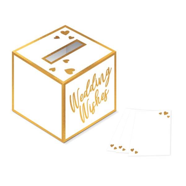 Wunschbox Hochzeit 25x25x25cm mit 40 Karten