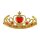 Tiara gold mit roten Edelsteinen