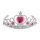 Tiara silber mit pinken Edelsteinen