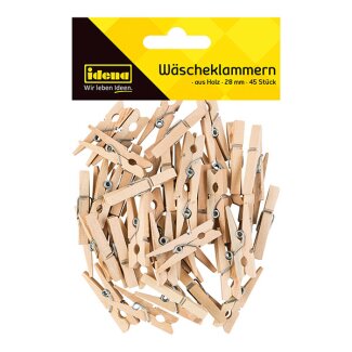 Idena Deko-Klammern 28mm 45 Stück aus Holz