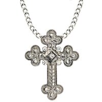 Halskette Strasskreuz silber