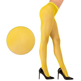 Netzstrumpfhose neongelb Einheitsgröße