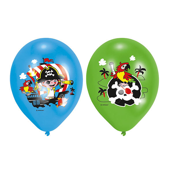 Luftballons Piraten 27,5cm 2 Farben 6er