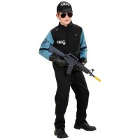 Kinderkostüm SWAT, 128 cm Shirt, Weste, Hose, Kappe