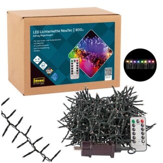 Idena Galaxy Lichterkette Newtec 800 LED Regenbogen mit Fernbedienung, Dimmer