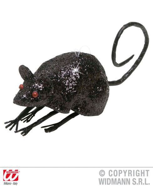 Schwarze Maus Glitzer 8,5cm