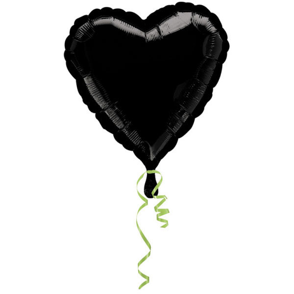 Folienballon Herz D43cm schwarz