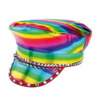 Mütze Regenbogen mit Nieten und Edelsteinen