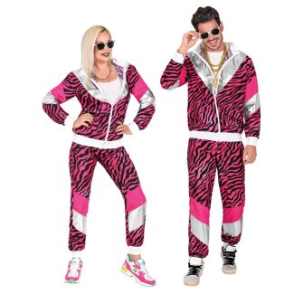 Kostüm Trainingsanzug Tigerprint pink Gr. L