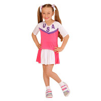 Kinderkostüm Cheerleader weiß/pink Gr.116