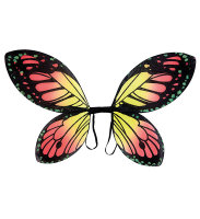 Schmetterlingsflügel Kindergröße schwarz/rot