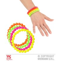 Armbänder Perlen neon 4 Stück