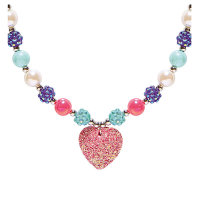 Halskette Perlen mit rosa Herz