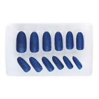 Fingernägel glitzerblau selbstklebend 12er