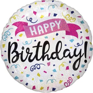 Folienballon Birthday Sparkle Banner D43cm