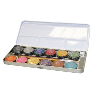 Schminkpalette 12 Farben Perlglanz, Metall