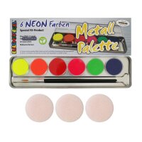 Schminkpalette 6 Farben Neon, Metall