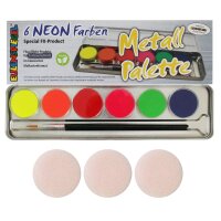 Schminkpalette 6 Farben Neon, Metall