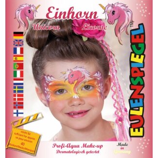 Motivschminke Einhorn 4 Farben mit Pinsel