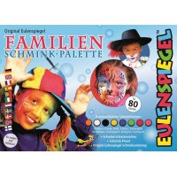 Schminkpalette Familie 8 Farben, Schwamm, Pinsel
