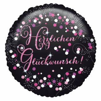 Folienballon Sparkling Herzlichen Glückwunsch 43 cm