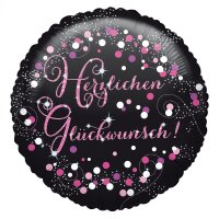 Folienballon Sparkling Herzlichen Glückwunsch 43 cm