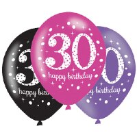 Luftballons Zahl 30 27,5 cm 6 Stück