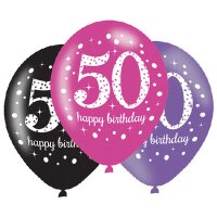 Luftballons Celebration Zahl 50 27,5 cm 6 Stück