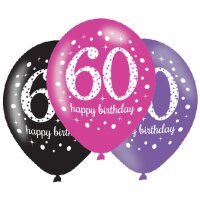 Luftballons Zahl 60 27,5cm Celebration 6er