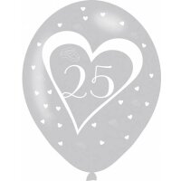 Luftballons Silberne Hochzeit 27,5cm 6er