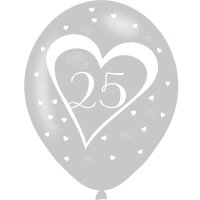 Luftballons Silberne Hochzeit 27,5cm 6er