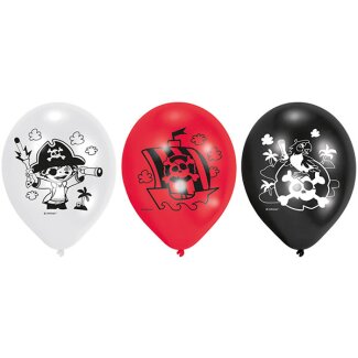 Luftballons Piraten 23 cm 6 Stück