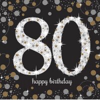 Serviette 33x33cm Sparkling Celebration 80