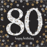 Serviette 33x33cm Sparkling Celebration 80