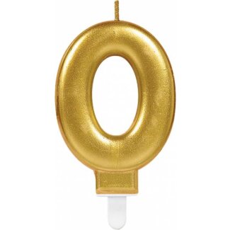 Zahlenkerze 0 Sparkling Celebrations Gold