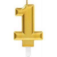 Zahlenkerze 1 Sparkling Celebrations gold