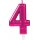 Zahlenkerze 4 Sparkling Celebrations Pink