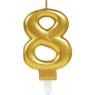 Zahlenkerze 8 Sparkling Celebrations Gold