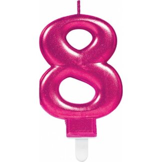 Zahlenkerze 8 Sparkling Celebrations Pink